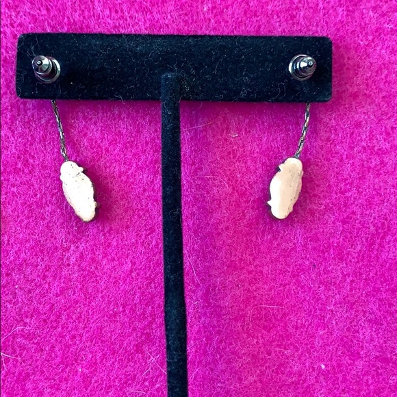 Rhinestone, Metal & Cats Eye Like Stone Fashion Necklace & Drop Post Earring Set - Picture 5 of 5